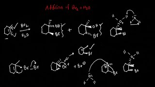 Alkene Reaction with Br2  H2O Bromine and Water  Halohydrin Reaction Mechanism [upl. by Aileda882]