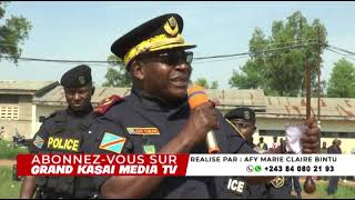 Général John CIABUINE Commissaire Div Adjoint PNC Kasai Oriental instruit ses hommes dans parade [upl. by Ysor]