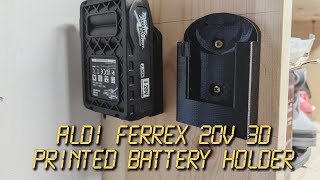 Aldi Ferrex tool system 3D printed 20v workshop battery holder [upl. by Adiesirb]