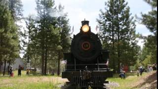 Sumpter Valley Railroad No 19 Steaming into Sumpter [upl. by Emmalynn931]