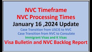 NVC Processing Times As of January 16 2024  February Visa Bulletin  January NVC Backlog Report [upl. by Iong]