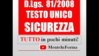 Sicurezza sul lavoro  Parte 9  DLgs 81  2008  tutorial [upl. by Ihsakat]