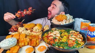 ASMR EATING NANDOS CHICKEN AND RICE DUMPLINGS CHICKEN DRUMSTICK CORN FRIED EGG [upl. by Carrelli963]