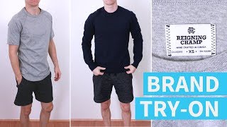 Is This 115 Sweatshirt Worth It Reigning Champ Haul and TryOn [upl. by Irbmac]