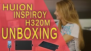 UNBOXING e REVIEW  HUION INSPIROY H320M CORAL RED  mesa digitalizadora PORTUGUÊS [upl. by Aillij]