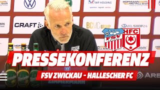 FSV TV  Pressekonferenz  FSV Zwickau  Hallescher FC 10 10 [upl. by Grimona]