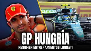 RESUMEN LIBRES 1 GP HUNGRÍA  SAINZ ILUSIONA Y ALONSO CABREADO F1 HungarianGP [upl. by Devina831]