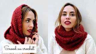 Snood au crochet tuto FACILE  Tutoriel Tour de cou Lovely wool  Patron GRATUIT  Débutant 🍂 [upl. by Toney19]