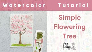 Simple Watercolor Cherry Tree [upl. by Rabin]