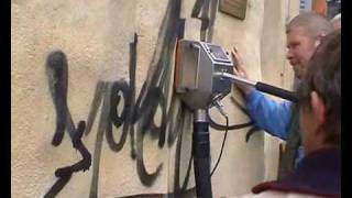 Omnipole ACS Tornado Graffiti removalstone cleaning system [upl. by Gladstone]