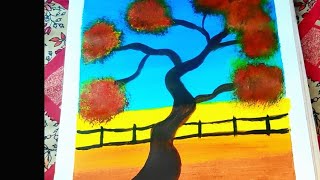 Acrylic colour scenery painting [upl. by Rhea]