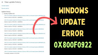 How to Fix Windows Update Error 0x800f0922 on Windows 11 [upl. by Eyahsal918]