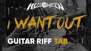 Helloween I Want Out  Guitar Riff  Tab  Lesson  Tutorial [upl. by Einwahs]