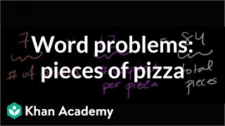 Multiplication division word problems how many pieces of pizzas  Arithmetic  Khan Academy [upl. by Nomyt]