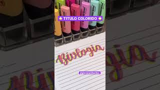 ⭐️ IDEIAS DE TITULOS PARA CADERNO  Titulo Bonito e Colorido  Titulo em Lettering ⭐️ shorts [upl. by Dlabihcra]