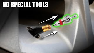 How to Remove Tire Valve Stem Core WITHOUT Special Tool  3 WAYS [upl. by Brass]