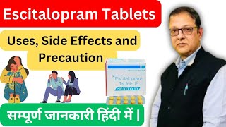 Escitalopram Tablets IP 10 Mg in Hindi  Uses Side Effects and All Details [upl. by Arracahs]