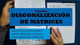 Diagonalización de matrices valores y vectores propios matriz diagonal y de paso [upl. by Dace]