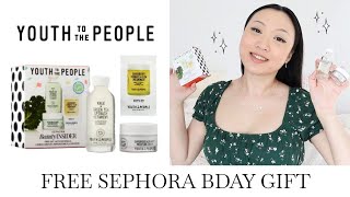 YOUTH TO THE PEOPLE Free Sephora Birthday Gift 2024 Review [upl. by Amaso]