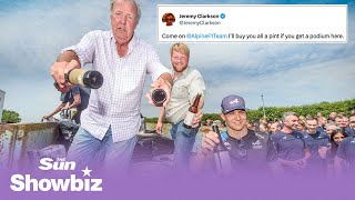 Jeremy Clarkson buys his biggest round ever as he delivers 1000 pints to Formula 1 team [upl. by Ricketts]