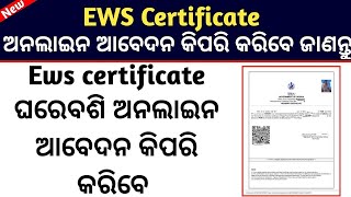 How to Apply EWS Certificate Online In Odia  EWS Certificate Apply Online Odisha 2024 [upl. by Chirlin]