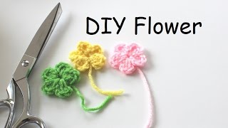 How to Crochet a Simple Flower  Easy Crochet Flower Appliqué  Small Crochet Flowers  Quick Craft￼ [upl. by Ahsian]