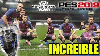 LA NUEVA UEFA CHAMPIONS LEAGUE DE PES 2019  FINAL FC BARCELONA VS ATLÉTICO DE MADRID [upl. by Gaudet872]