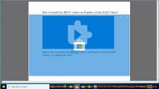 Install Free HEVC Codecs on Windows 10 for H265 Video [upl. by Saire291]