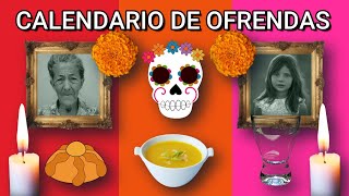 ¿Cuándo Llegan las Almas Calendario Completo de las Ofrendas del Día de Muertos [upl. by Uela]