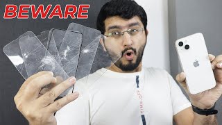 Tempered Glass Test  Spigen vs ESR vs Popio vs Offline Markets  Tempered Glass for iPhone 13🔥 [upl. by Euqinoj]