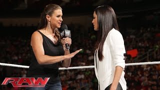 Brie Bella and Stephanie McMahon agree to battle at SummerSlam Raw July 28 2014 [upl. by Lunseth]