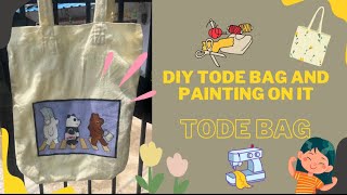 DIY Canvas Tote Bag  Sewing and Fabric Painting Tutorial  StepbyStep Guide [upl. by Bethany]