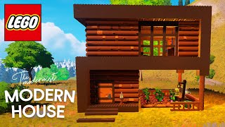 How To Build a Small Modern Wooden House in Fornite Lego [upl. by Errick756]