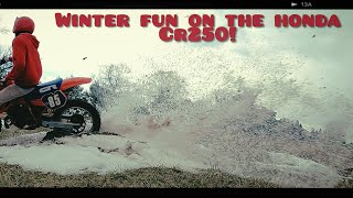 Quick Winter Rip Honda CR250 [upl. by Issim]