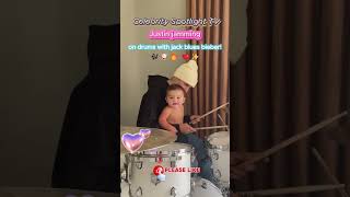 Justin amp Baby Jack Drum Jam Session 🎶🥁✨hollywoodstars JustinBieberHaileyBieberBabyBieber [upl. by Philipines]