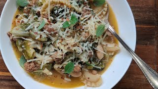 Sausage Bean and Escarole Soup with Pasta [upl. by Palm798]