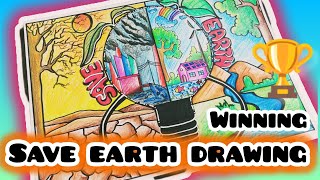 Earth Day Drawing  Earth Day Poster Drawing World Earth Day Drawing  Environment Day Drawing [upl. by Eisele976]