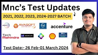 Tech Mahindra LampT Avasoft Wipro Accenture  Mncs Test Updates  Test Date 26 Feb01 March [upl. by Hussein497]