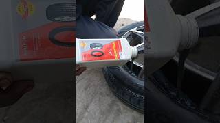 Pouring a TIRE Sealant inside a tire to seal a thousands small holes 😮😮😮 [upl. by Eilrak]