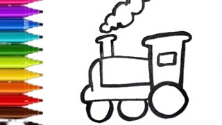 How to draw a train  Easy Train drawing  Easy drawing for kids  Step by step drawing for kids [upl. by Harwilll843]