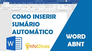 Como Inserir Sumário Automático No Word ABNT Fácil e Rápido [upl. by Lrae]