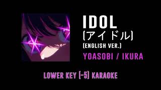 Idol Key 5 アイドル English Ver  YOASOBI  カラオケ  Karaoke Instrumental with Lyrics [upl. by Anahsirk176]