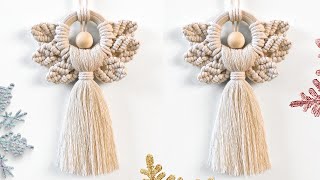 DIY Macrame Angel Ornament Tutorial StepbyStep Pattern [upl. by Cinimmod999]