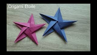 ORIGAMI Etoile en papier Paper StarEtoile de Noel [upl. by Ninaj339]