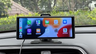 Wireless Apple CarPlay Android Auto Portable 7 Inch QLED Touch Screen Car Stereo Review [upl. by Youngran546]