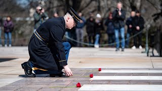 Tomb Guard Earns Badge After His Final Watch [upl. by Ytsirhk]