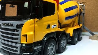 UNBOXING AND PLAYING Bruder BIG Cement Mixer Truck JUST LIKE THE REAL THING Toy Video for Kids [upl. by Tacita]