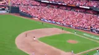 Orioles Game 2 ALDS Delmon Young Bases clearing 3 RBI Double [upl. by Sirromaj]