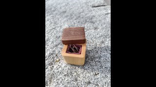 Simple wooden ringbox with copper inlay [upl. by Noffets]