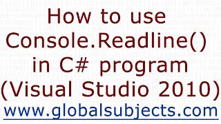 How to use ConsoleReadline in C program Visual Studio 2010 [upl. by Oconnor839]